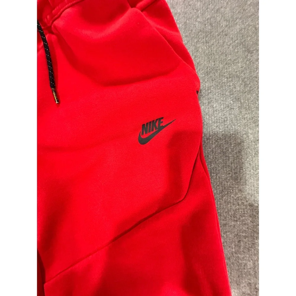 Nike Tech Fleece Joggers Red Sweatpants Mens Small CU3290-657